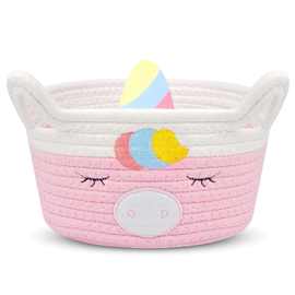 厂家直销棉线编织收纳筐桌面杂物整理筐钥匙玩偶化妆品存储筐