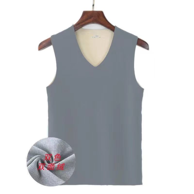 Fábrica de primavera y otoño hombre chaleco sin marcas de vello de doble cara chaqueta hombre sin mangas cortar mangas de vello a prueba de viento delgado