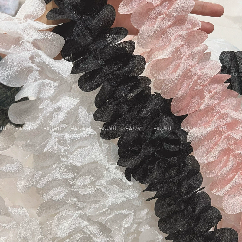 Новая 8 см широкая пряжа капок Двойная игла мятая кружевная ткань DIY шляпа манжета декоративный край юбка край