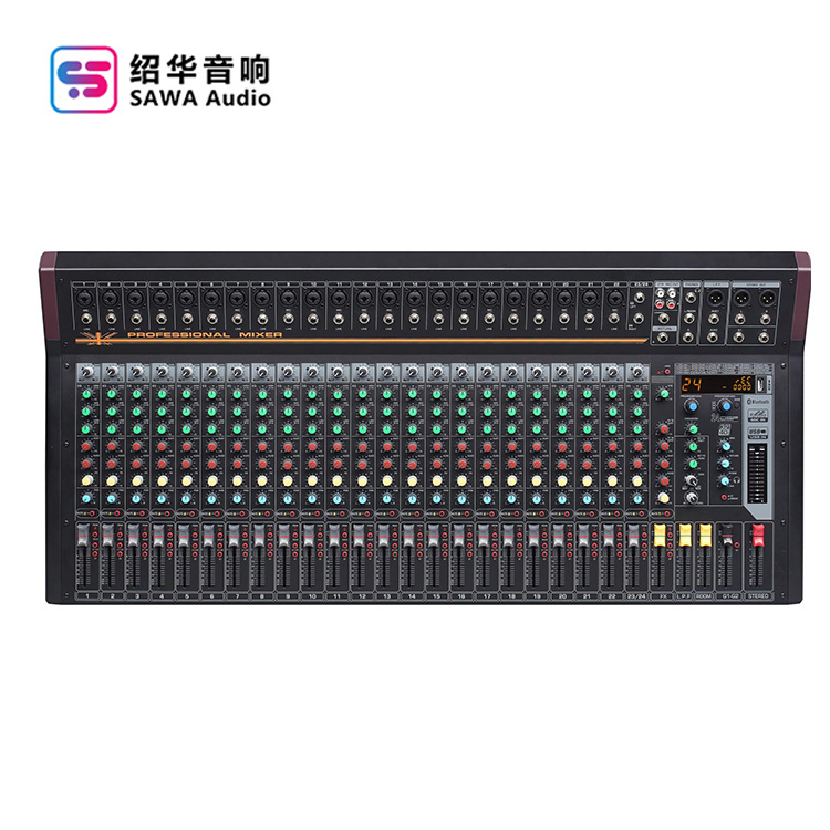 Mezclador profesional 6-24 carretera etapa banda Conferencia actividades de rendimiento al aire libre USB Bluetooth DJ efecto Mezclador