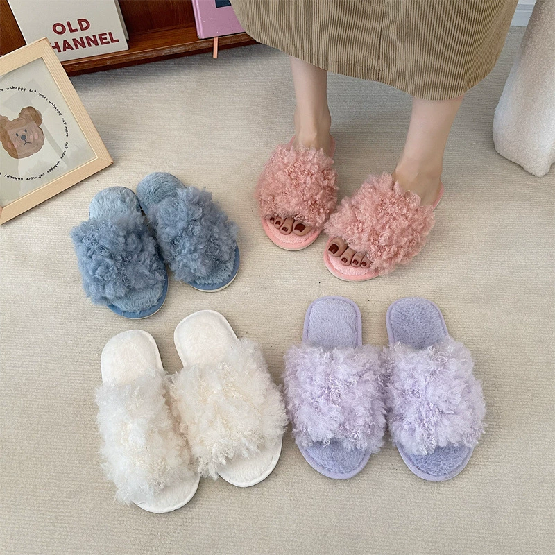 Шерстяные тапочки женская обувь внешняя торговля осень и зима мода внешняя торговля большой размер