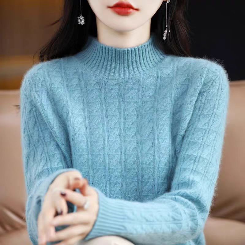 羊绒毛衣女25秋冬新款半高领打底衫加厚针织衫内搭宽松纯色上衣保|undefined