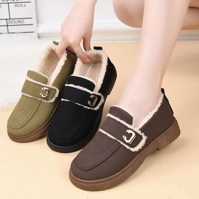 Doudou shoes women's winter models fleece thickened women's casual cotton shoes fashionable and comfortable warm mother shoes_voghion.com
