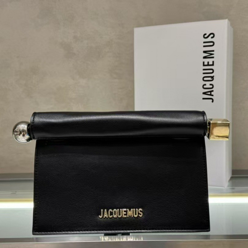 本革 Jacquemus2025 新作プラスチックバッグ多用途小型スクエアバッグショルダークロスボディ小型バッグカーリングチェーンバッグ|undefined