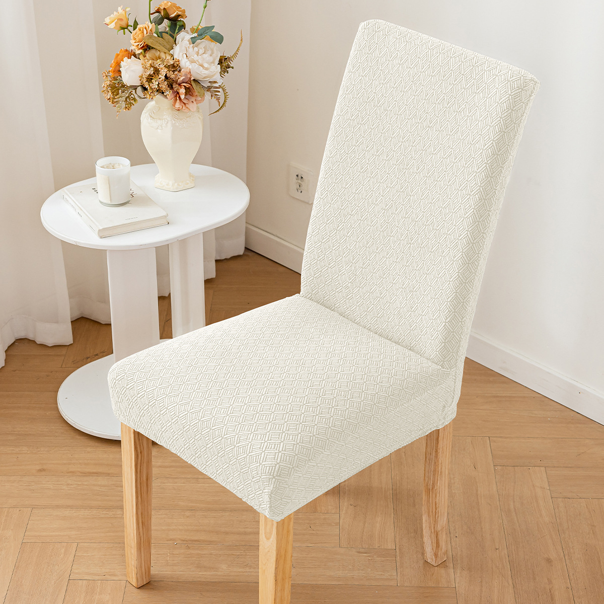 Funda para silla de color puro especial transfronteriza Funda para silla de comedor antideslizante, antipolvo y resistente al desgaste