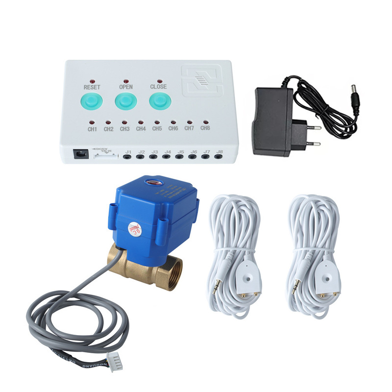 In-Stock Sound and Light Alarm Water Leak Detector Dn15 Dn20 Dn25 with Automatic Shut-Off Water Valve and Sensing Line In-Stock Sound and Light Alarm Water Leak Detector Dn15 Dn20 Dn25 with Automatic Shut-Off Water Valve and Sensing Line