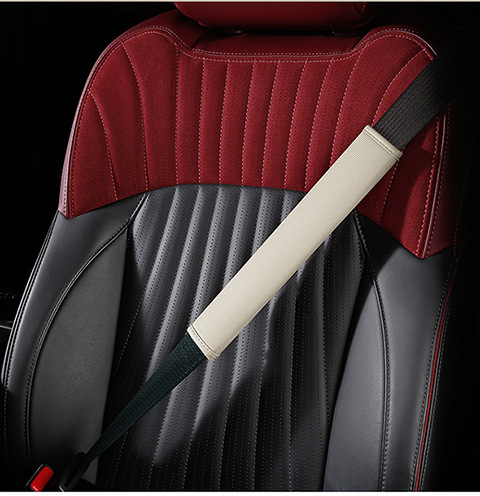 Car Anti-Wear Car Shoulder Straps Car Interior Accessories Seat Belt Shoulder Pads Four-Season Universal Nappa Leather Protective Cover