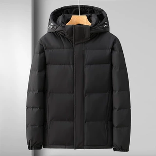 羽绒服男跨境情侣白鸭绒连帽潮牌户外面包服加厚保暖纯色大码外套