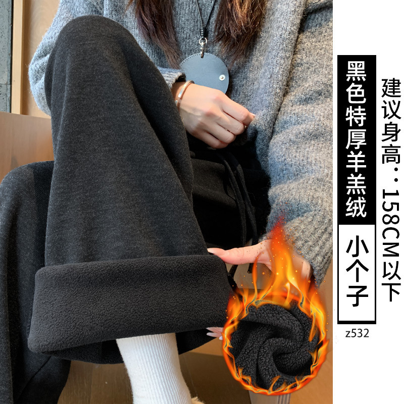 灰色糯米裤女2025新款秋季高腰小个子宽松垂感慵懒松弛感阔腿裤子|undefined