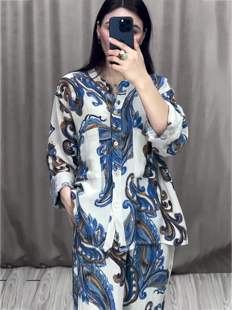 Women's Pant Set Forest Style Leisure Suit Comfortable Two Piece_voghion.com