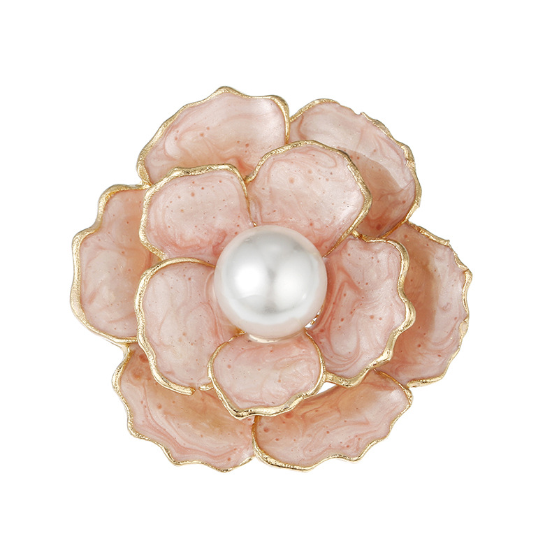 Pearl Camellia Corsage Women's Elegant Chanel Style Brooch High-end Suit Sweater Pin 2021 New Fashion