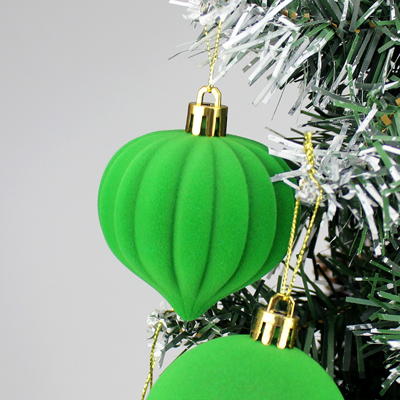 Bolas de Navidad flocadas 6CM / 12pcs flocadas bolas de Navidad decoraciones navideñas fábrica tienda directa Navidad