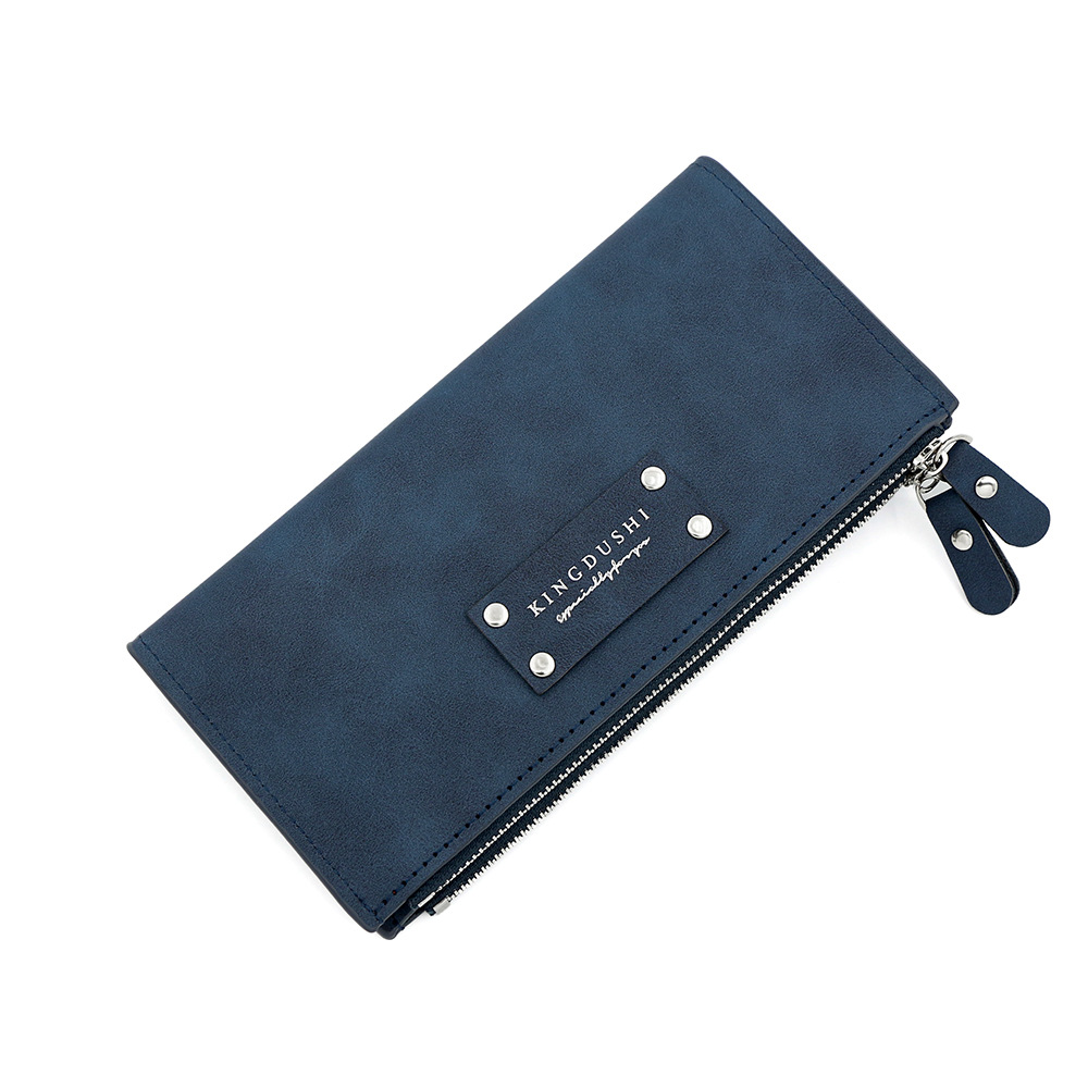 Coreano remache elemento de bolso largo para hombres con bisagra cremallera lateral bolso de mano bolso de tarjeta múltiple bolso de hebilla magnética