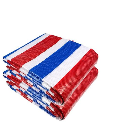 Rainproof Cloth Thickeneded Three-color Strip Cloth Wholesale Waterproof Sunscreen Tarpaulin Outdoor Awning Cloth Dustproof Tarpaulin