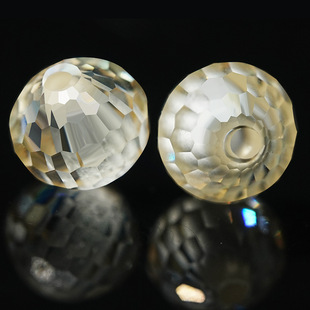 New Cargo Hole Spherical Yellow Mosane Drill Beads DIY Accessories Necklace Bracelet Mosane Spherical Cutting Source Factory