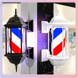 Waterproof Led ✅ Super Bright Barber Shop Hairdressing Turning Light Door Retro Rotating Light Hair Salon Turning Light Small Light Hairdressing W18
