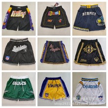 批发外贸球裤NFL棒球口袋球裤 马刺太阳灰熊老鹰黄蜂口袋篮球裤