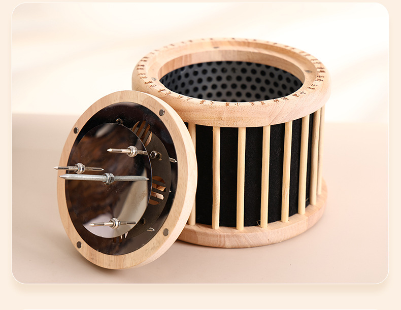 Wooden Moxa Box Single Hole Portable Moxibustion Warmer for Home Abdominal Heat Therapy with Aged Moxa Sticks preparation