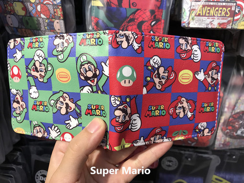 Japanese anime Mary Brothers Mario PU leather wallet student personalized short two-fold money wallet