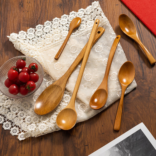 Ke wooden spoon coffee spoon milk tea stirring spoon honey spoon wooden spoon wooden spoon children's small wooden spoon wholesale baby spoon