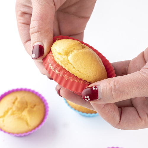 7cm Small Cake Mold Silicone Cupcake Pan Steaming Cake Mold Home Baking Tool Round Rice Cake Steamed Cake Mold