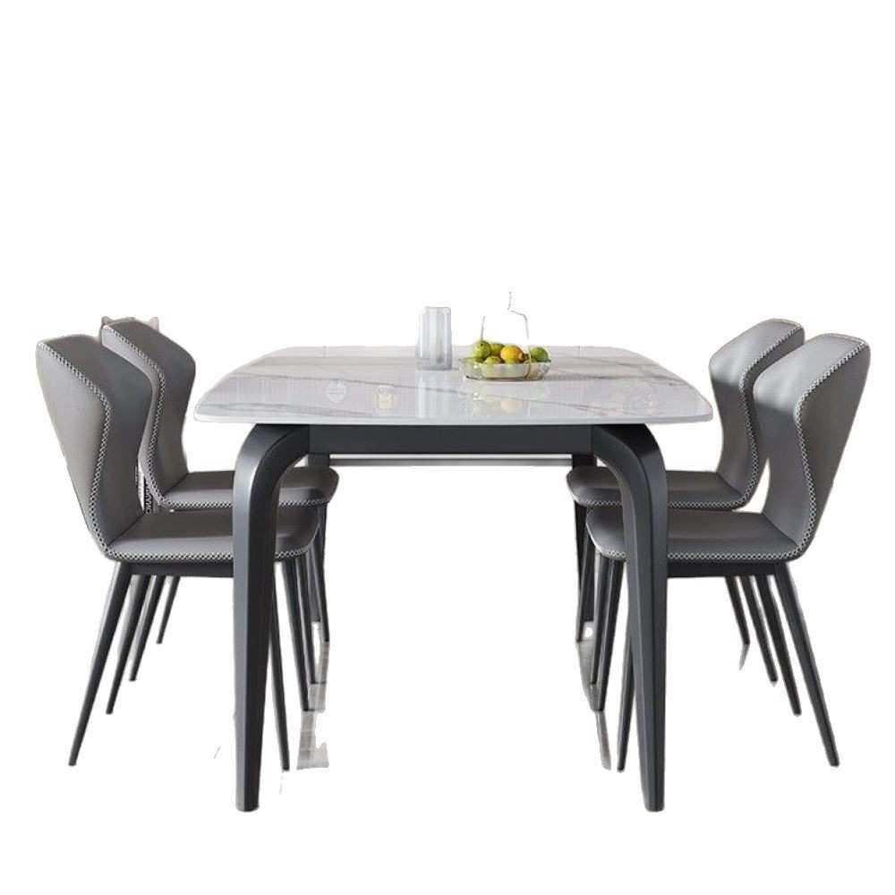 Mesa y silla de comedor de tablero de roca de fondo completo, mesa de comedor de tablero