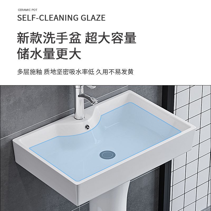 小户型立柱家用一体落地式陶瓷洗手盆阳台立柱式洗脸盆卫生间洗漱
