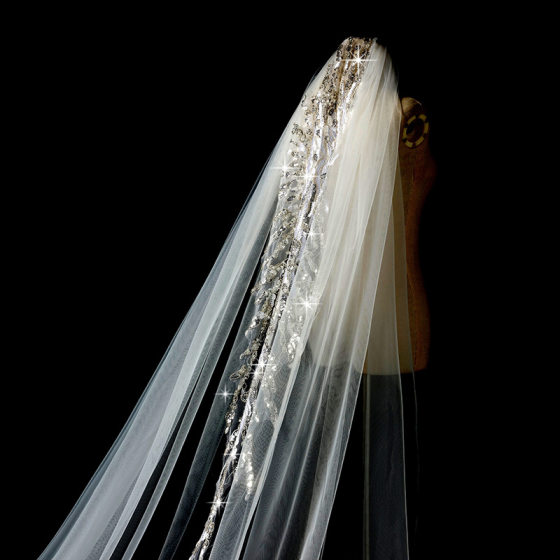 Bridal wedding main wedding veil Super fairy Mori Korean style long large tail sequined veil wedding headdress