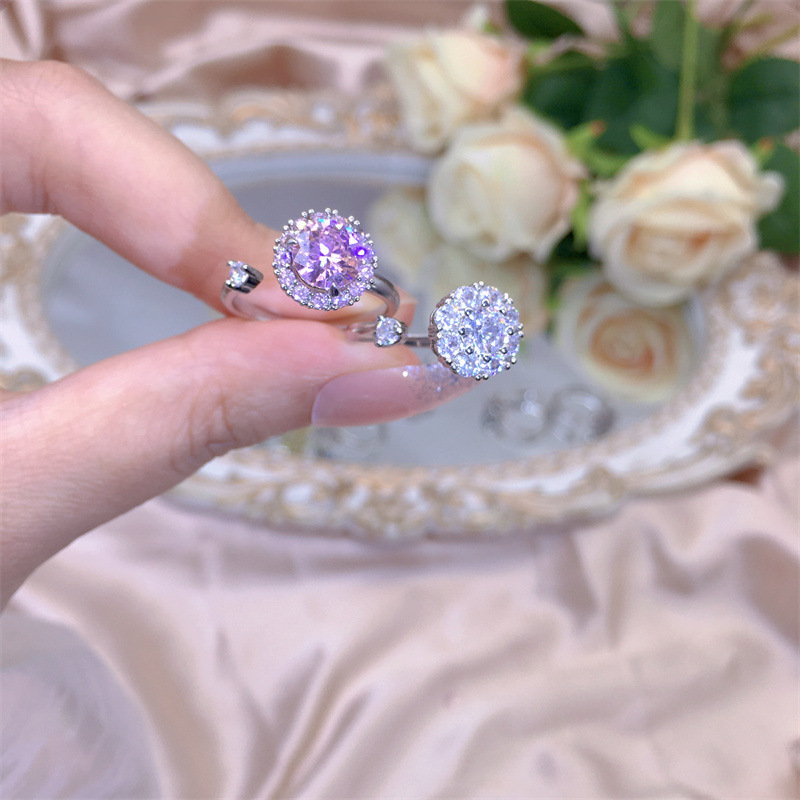 Rabbit, Four Leaf Clover, Flower Pattern Women's Gender Plating, Inlay Design Copper Plating Inlay Rabbit Four Leaf Clover Flower Zircon Copper Rings