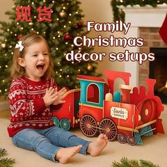 跨境亚马逊新Christmas Presents Trains 圣诞老人的礼物火车装饰