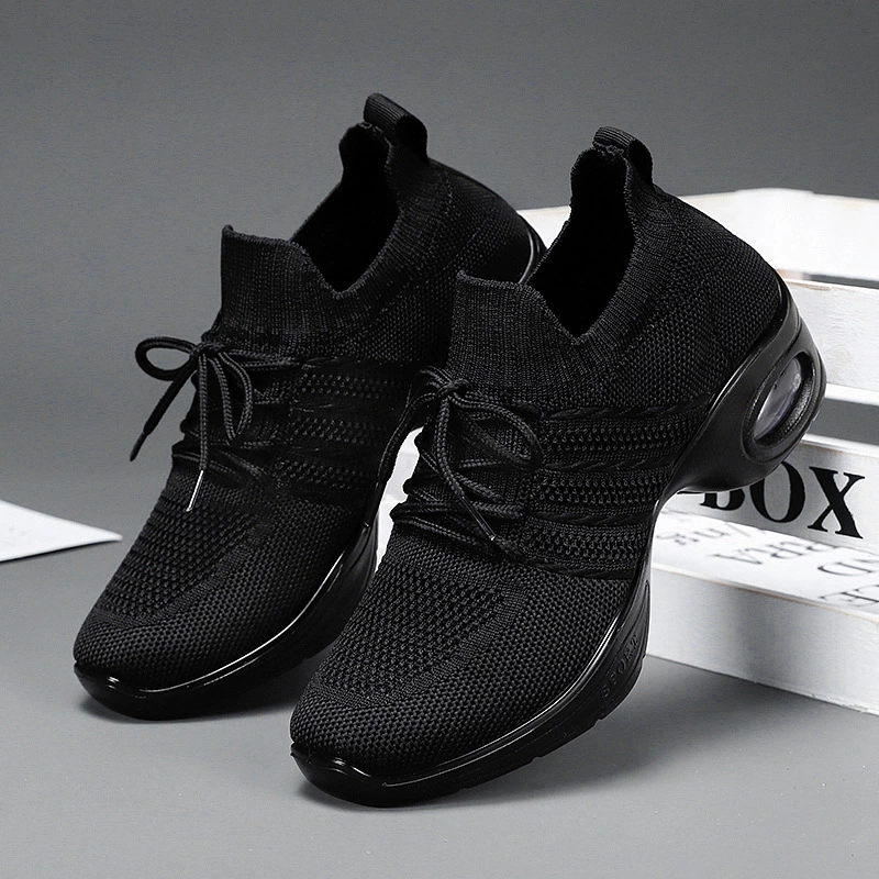 Танцевальная обувь женская новая женская полиуретановая толстая подошва легкая квадратная танцевальная обувь для пожилой мамы дышащая ходка обувь