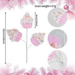 亚马逊跨境新品雪糕圣诞装饰仿真糖果插枝圣诞树圣诞挂饰插枝装饰