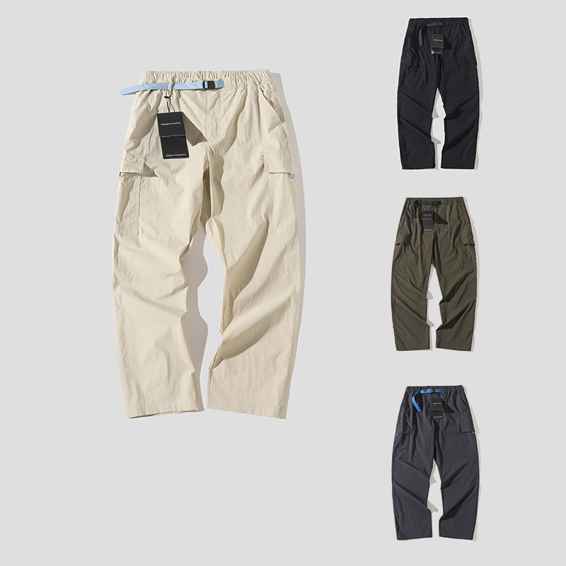 Bajia Outdoor Cargo Pants Men's Loose Casual Pants Summer Mountaineering Quick-Drying Pants American Waterproof Quick-Drying Assault Pants