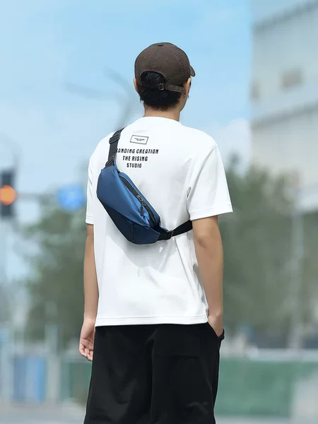 Cross-Border New Waist Bag, Outdoor Chest Bag, Business Crossbody Bag, Multi-Functional Trendy Chest Bag, Men's Sports Shoulder Bag