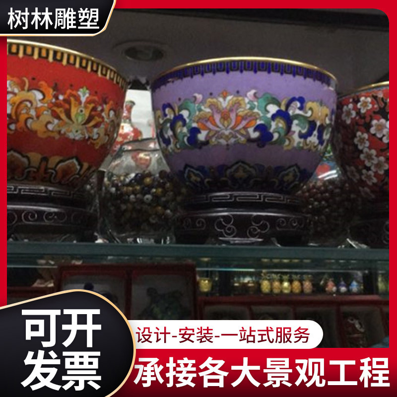 纯铜铸铜景泰蓝庆典家居摆件 落地大花瓶 雕塑