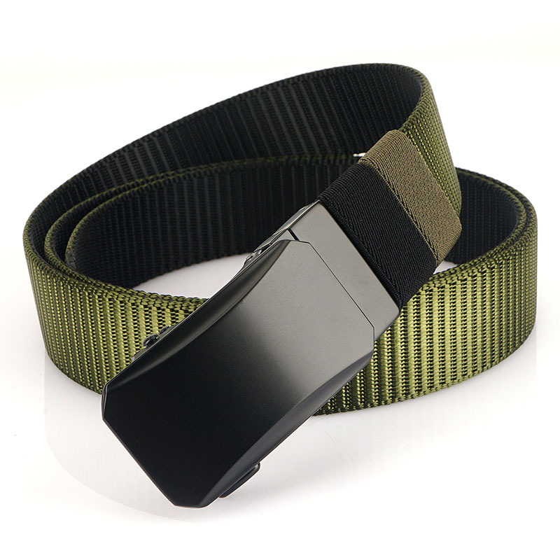 Nuevo 3,5 hebilla automática giratoria de doble cara de dos colores cinturón de nylon de los hombres simple cinturón de lona del todo fósforo cinturón de los pantalones