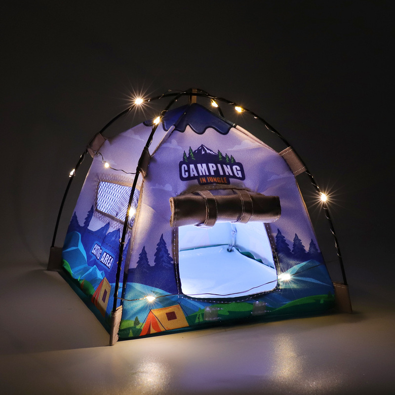1:12 Doll House Accessories Camping Luminous Miniature Tent Micro Scene Shooting Props Mini Light Tent Toy