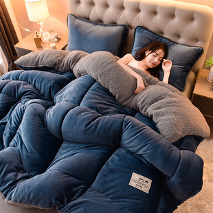 Milk Double-Sided Cashmere Lamb Velvet Winter Quilt Quilt Core Thickeneded Warm Spring & Fall Quilt Student Dormitory Home Quilt