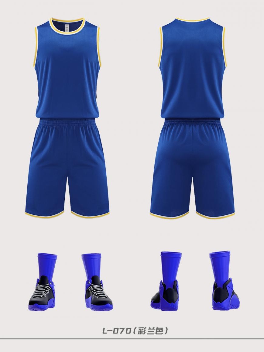 Venta directa de fábrica 25 años de modelos explosivos de bola azul Traje de entrenamiento para niños Traje de uniforme del equipo Competencia deportiva de secado rápido L070