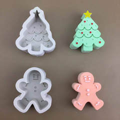 クリスマスシリーズ姜パイ人クリスマスツリーチョコレートケーキ装飾金型砂糖型装飾金型シリコン金型ケーキ