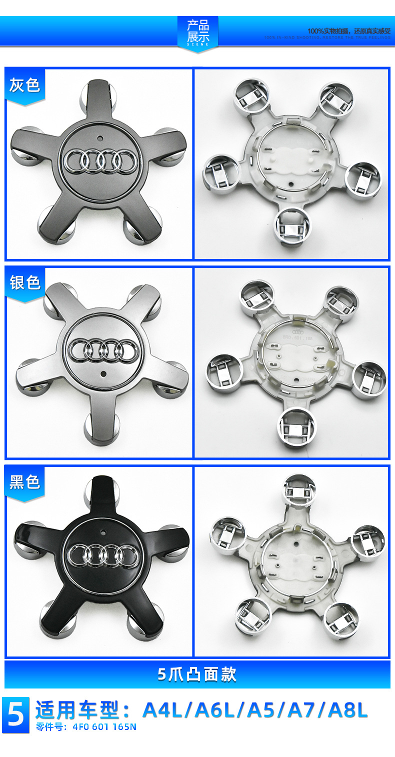 Wheel Center Hub Cap for Audi A3 Q3 A4L Q5 A6L Q7 A8L