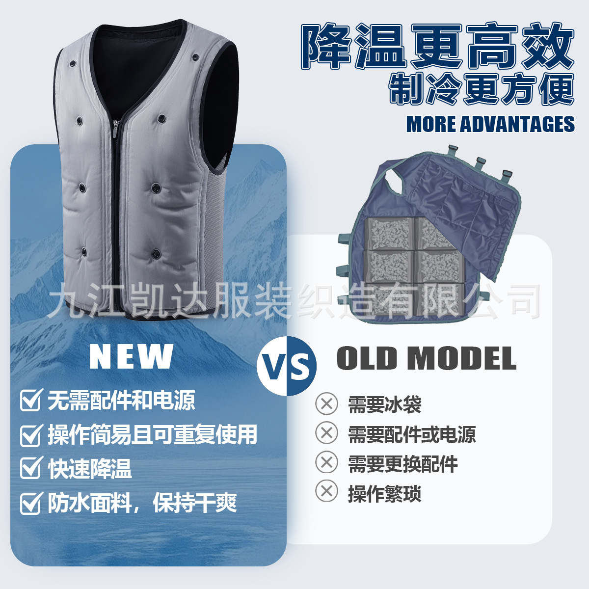 Verano nueva ropa de aire acondicionado de enfriamiento físico ciclismo al aire libre alta temperatura agua de prevención de insolación evaporación chaleco fresco chaleco de enfriamiento
