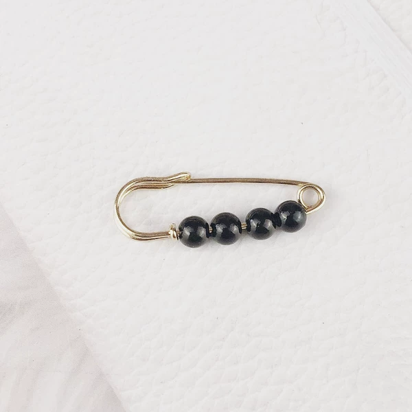 3.8cm brooch-4 Pearl Black (Favorites and Purchase Preferential Shipping)