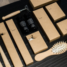 新款撕拉牛皮纸盒酒店一次性用品民宿牙刷牙膏洗漱套装洗发水梳子
