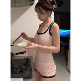 纯欲吊带连体女日系泳衣制服连体衣性感遮肉显瘦高级感泳装温泉女