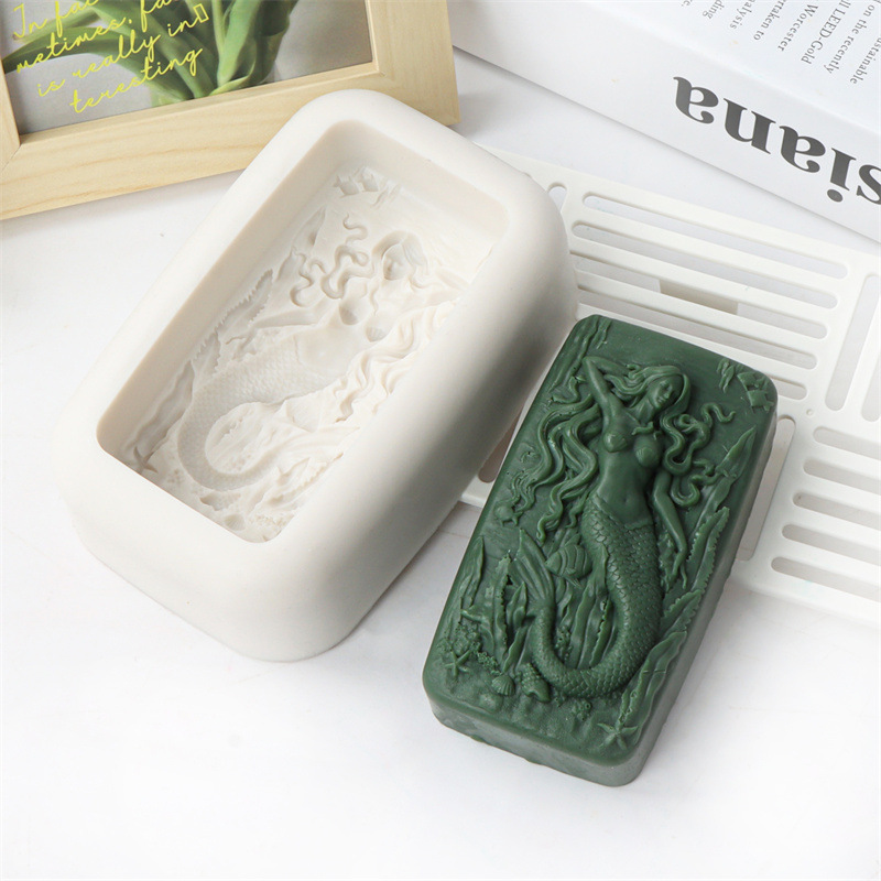 平面硅胶浮雕美人鱼手工皂模具 (16).jpg