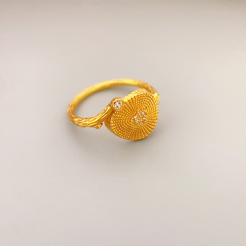 brass fashionable golden elegant ring