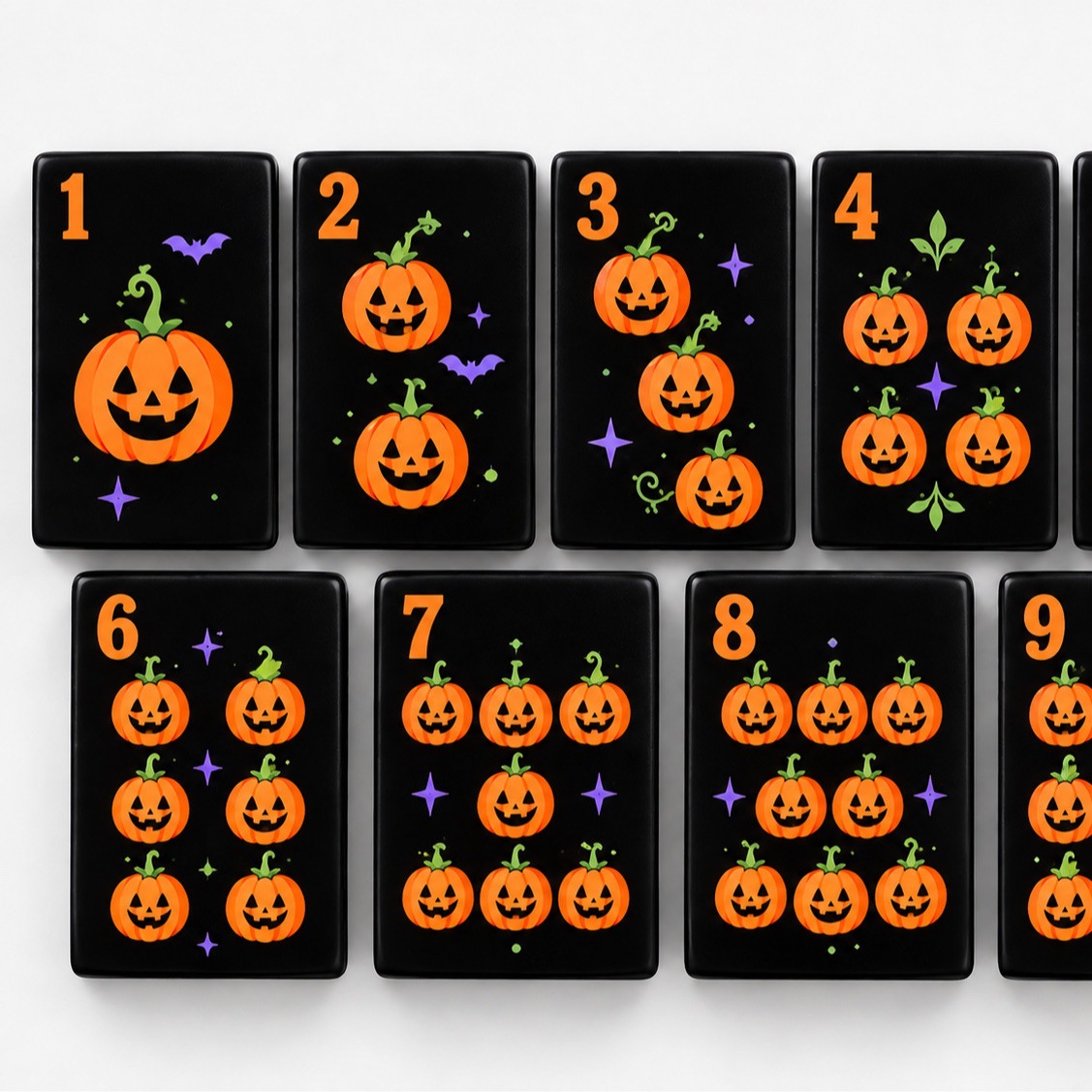 Cross-Border American-Style Mahjong Tiles 160 Pieces Halloween-Themed Acrylic Hand-Made Mahjong Tiles in Black and White New Style