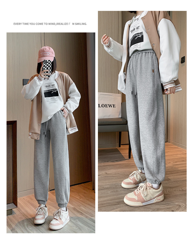 Fleece and thickened sportswear pants for women, new autumn and winter style, loose and versatile, tight-fitting, small label, casual and warm sweatpants pic 25