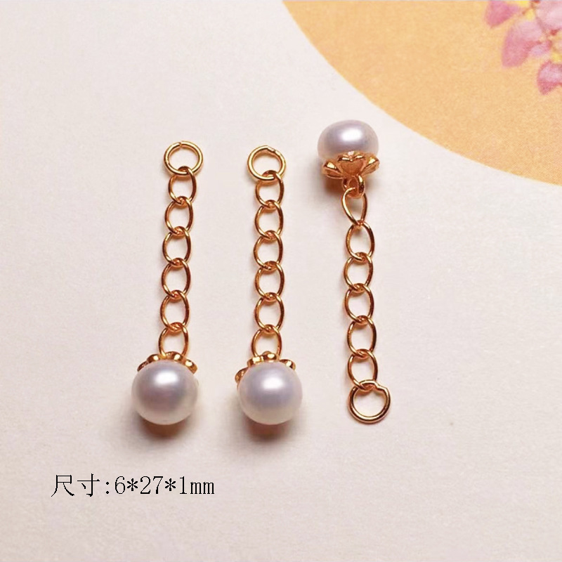 Natural Pearl Fishtail Accessories s925 Silver Gold Plated Bracelet Necklace String Ornament diy Handmade Bead Semi-finished Products